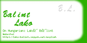 balint lako business card